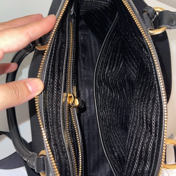 Prada Logo Jacquard Black Canvas Satchel - Authentic - Picture 15 of 15